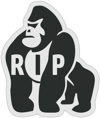 Gorilla Baseball Knob Sticker - Gorilla (500x500), Png Download