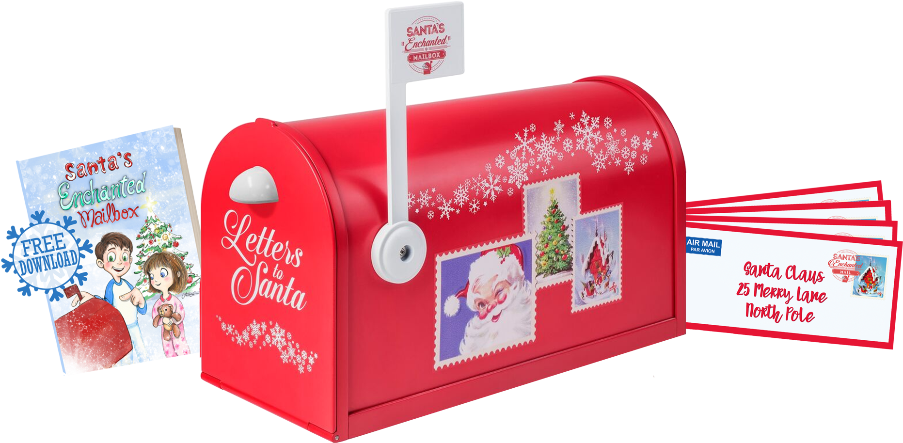 Santa's Enchanted Mailbox - Santa Claus Enchanted Mailbox (1920x960), Png Download