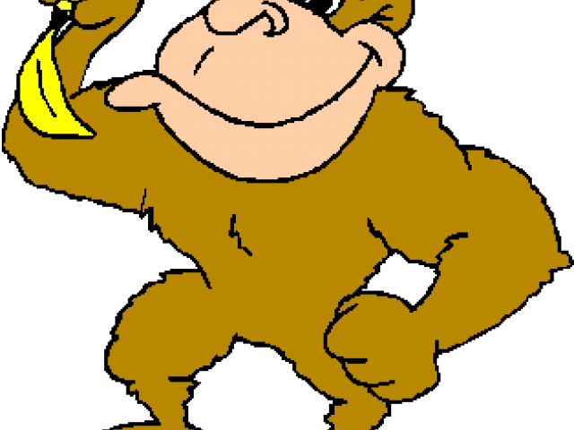 Gorilla With Banana (640x480), Png Download