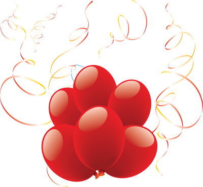 Balloons Thirty-two - Red And White Balloons Png (400x369), Png Download