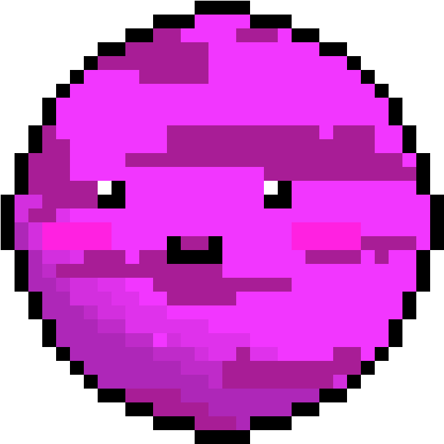 Pink Cute Planet - Deadpool Logo Pixel Art (720x720), Png Download