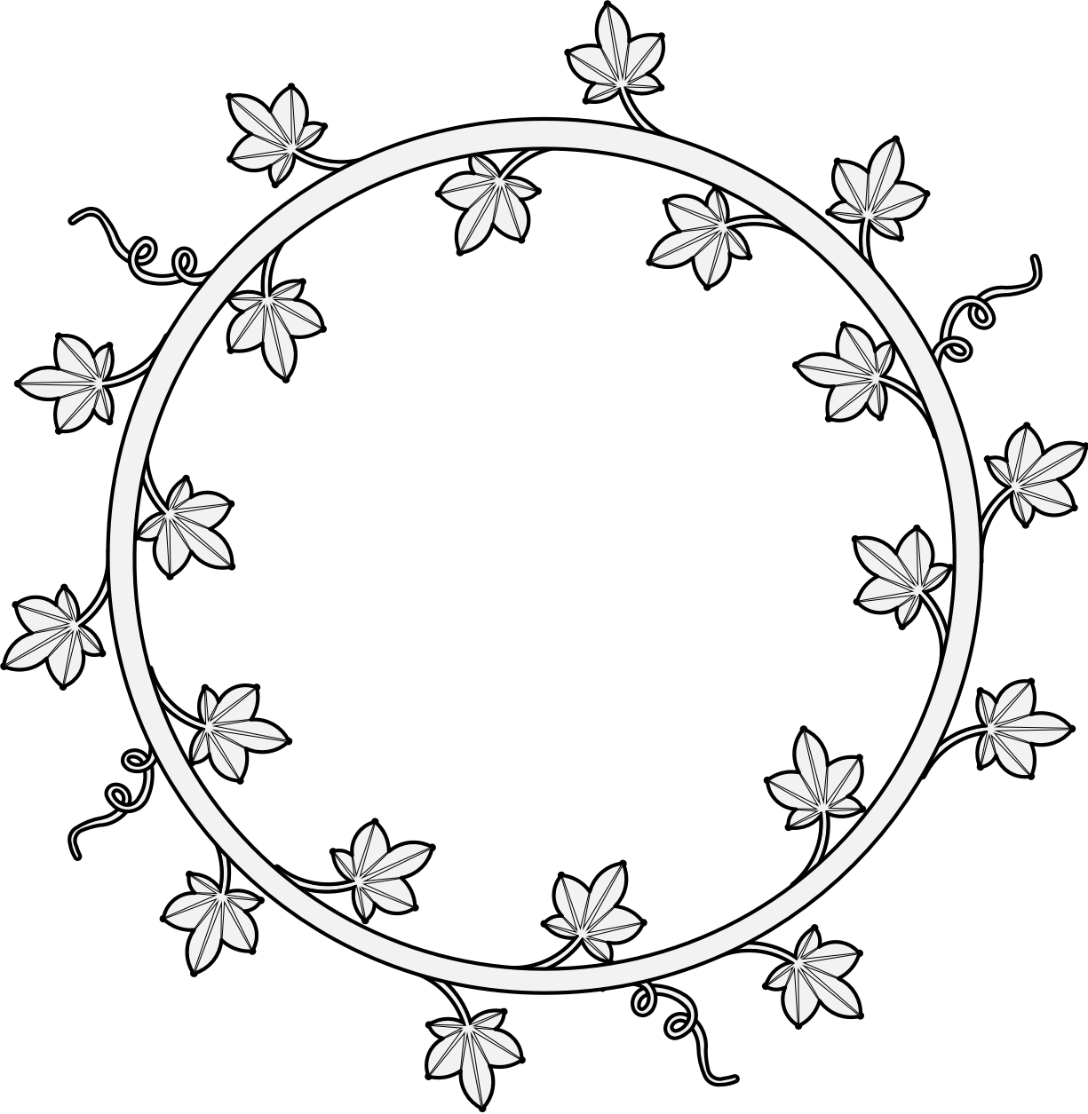 Graphic Royalty Free Stock Black And White Ivy Clipart - Drums (1225x1255), Png Download