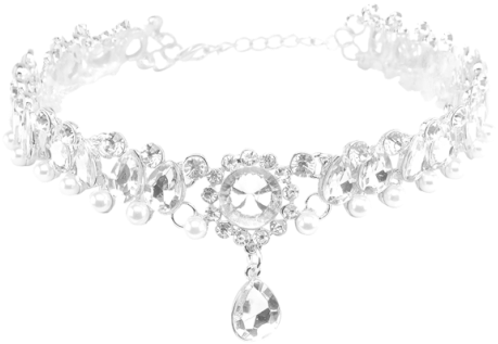 Zaful Faux Collar De La Lágrima De La Piedra Preciosa - Fashion Jewelry Crystal Pearl Chunky Statement Bib (558x744), Png Download