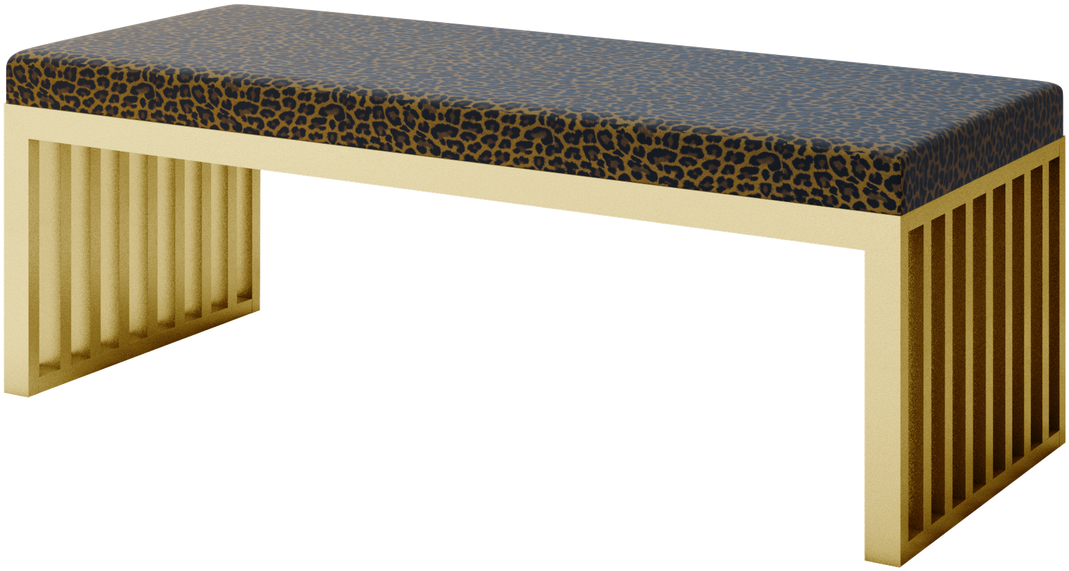 Modern Bench With Cheetah Print Upholstery Entryway - Everly Quinn Ahumada Cheetah Print Vanity Stool (1280x768), Png Download