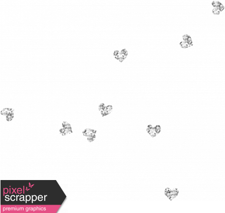 Diamond Hearts Scatter Template - Digital Scrapbooking (456x456), Png Download