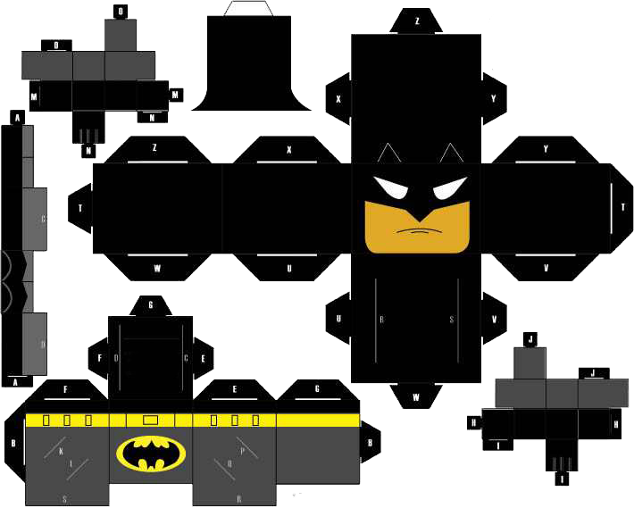 Marvel Heroes - Paper Toys Batman (710x569), Png Download