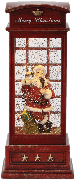 Led Santa In Phone Booth • $44 - Santa Claus (500x611), Png Download