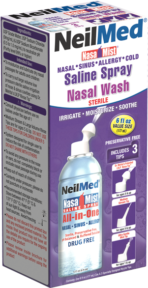 Neilmed Nasamist Saline Spray 177ml (600x600), Png Download