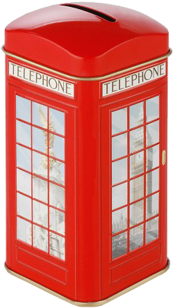 Tea Bag Caddy Money Boxes - Ahmad Tea Red Telephone Box Tea Caddy (350x546), Png Download