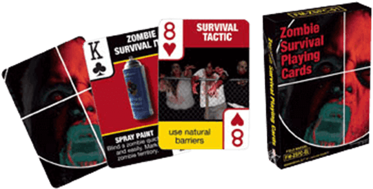 Zombie Survival Tips Playing Cards - Zombie Survival Playing Cards (555x555), Png Download
