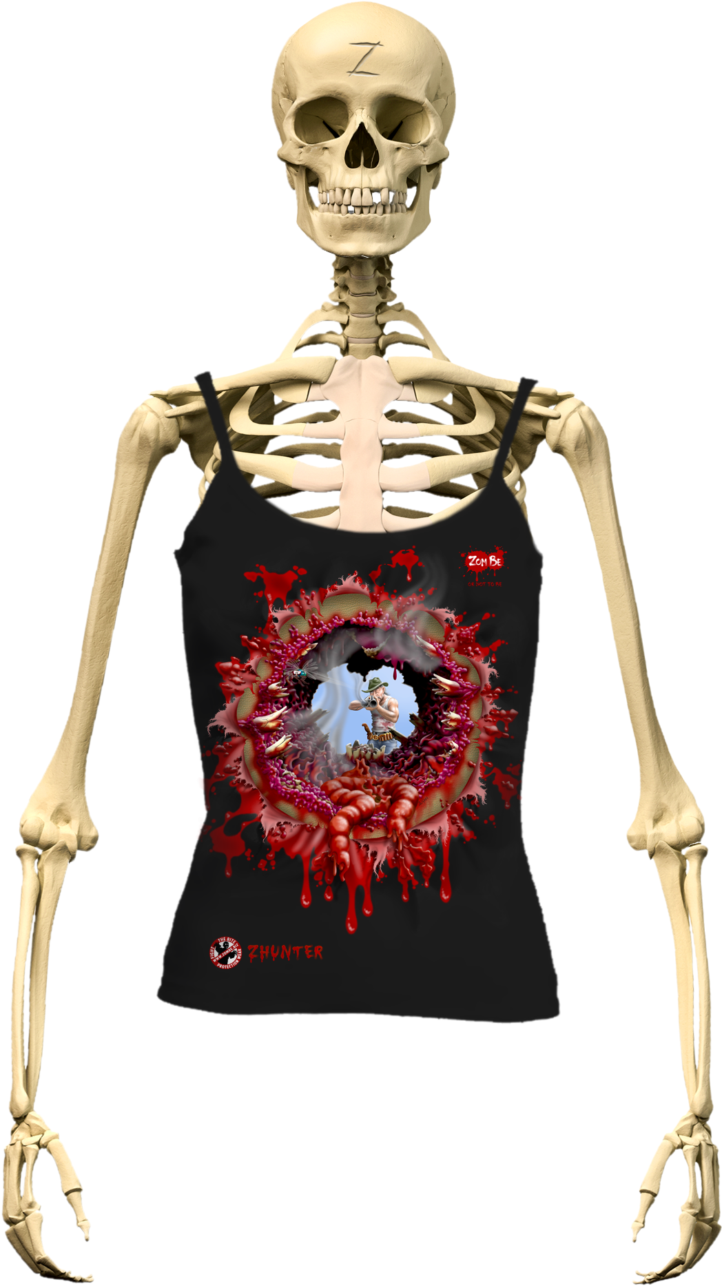 Zombe Top Anti Zombie Zhunter For Women - Art Print: Anatomy Of Male Human Skeleton, Front View (1302x1950), Png Download