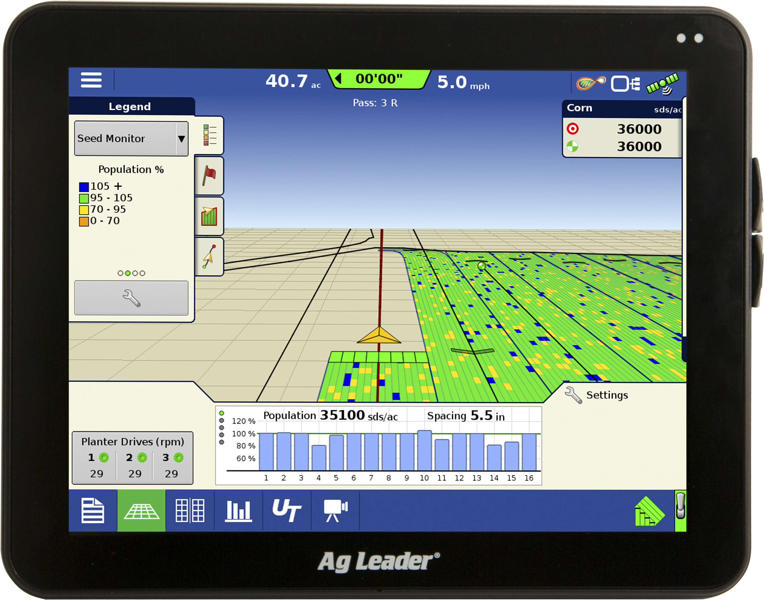 Incommand® Displays - Ag Leader Integra Planter (3480x2783), Png Download