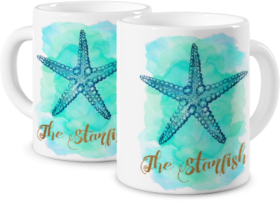 Photo Mug Taza A Color Blue Starfish - Art Print: Lewis' Blue Coral Star, 13x13in. (540x407), Png Download