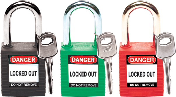 Candado Acero - Brady 99564 Lockout Padlock,kd,green,1/4in. Dia. (612x350), Png Download