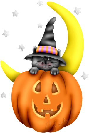 Halloween Iii, Halloween Home Decor, Halloween Decorating - Halloween Pumpkin Cat Gif (303x452), Png Download