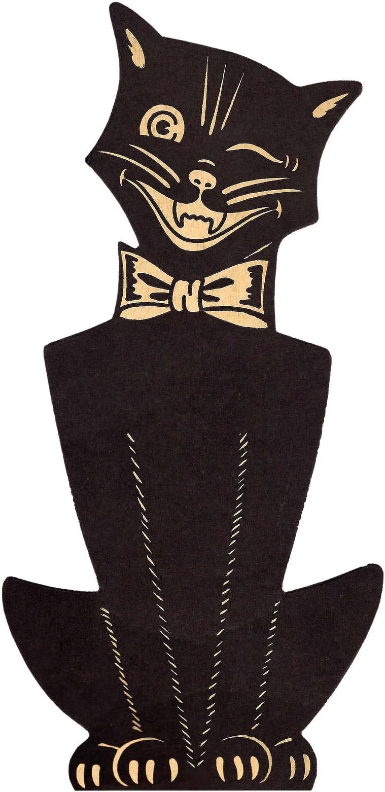 Halloween Ebay Vintage Halloween Paper Decorations - Vintage Halloween Black Cat (872x1600), Png Download