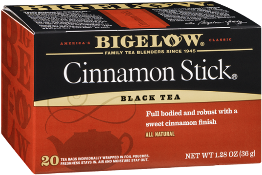 Bigelow Tea - Black Tea Cinnamon Stick - 20 Tea Bags (600x600), Png Download