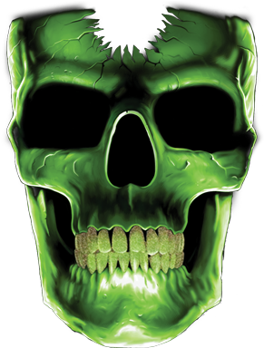Glow Bones - Glowing Neon Hollow Skull (400x400), Png Download