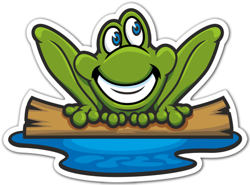 Rana - Frog On A Log Clip Art (500x370), Png Download