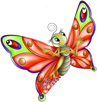 Amigas Las Mariposas, Chapoteando En Un Río, Subiendo - Cartoon Picture Of Butterfly (385x374), Png Download