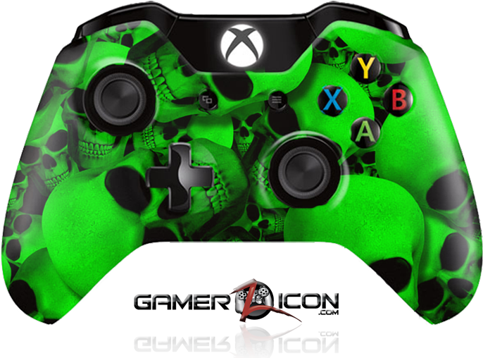 Xbox One Green Skull Controller - Cheap Rapid Fire Xbox One Controller (725x517), Png Download
