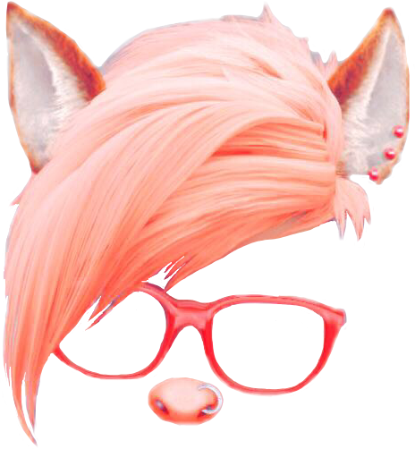 Snapchat Pink Fox Ears Glasses Snapchatfilter Cute - Glasses (464x502), Png Download