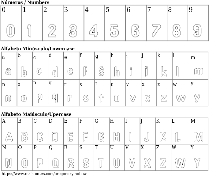 Font Details Oregondry Hollow - Font (689x640), Png Download