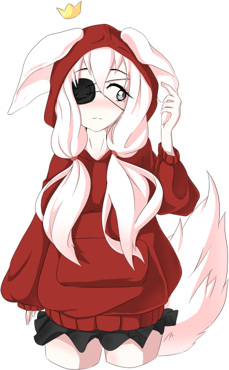 Oc Own Character Anime Girl Art Hoodie Fox Ears Eye - Art (800x800), Png Download