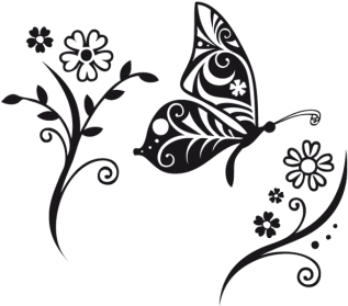 Color De La Superficie - Butterfly And Flower Vector (430x323), Png Download