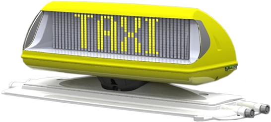 Itoplight D-100 The Intelligent Digital Taxi Roof Sign - Smartphone (566x250), Png Download