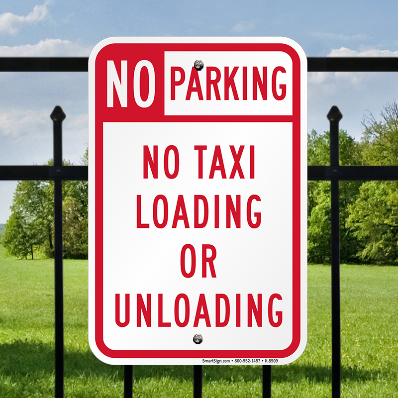 No Parking No Taxi Loading Or Unloading Sign - No Parking, Your Wording (with Right Arrow) Sign, 18" (800x800), Png Download