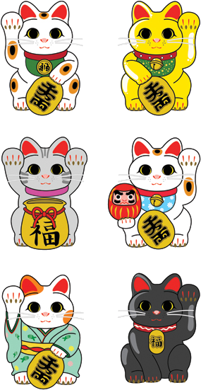 Maneki Neko, The Lucky Cat - Japanese Lucky Cat Tattoo (386x600), Png Download