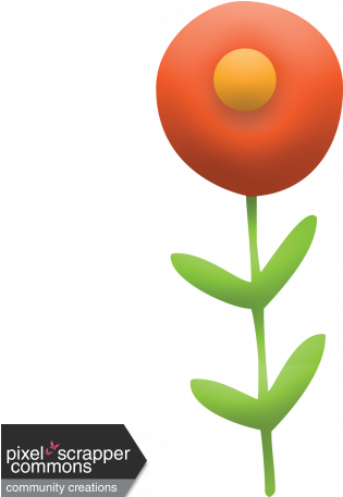 Orange Flower - Digital Scrapbooking (456x456), Png Download