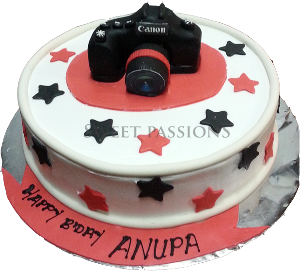 Cute Camera On Cake - Birthday Cake (618x600), Png Download