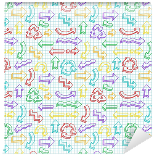Vector Seamless Pattern With Hand Drawn Arrows Wallpaper - Motif (400x400), Png Download