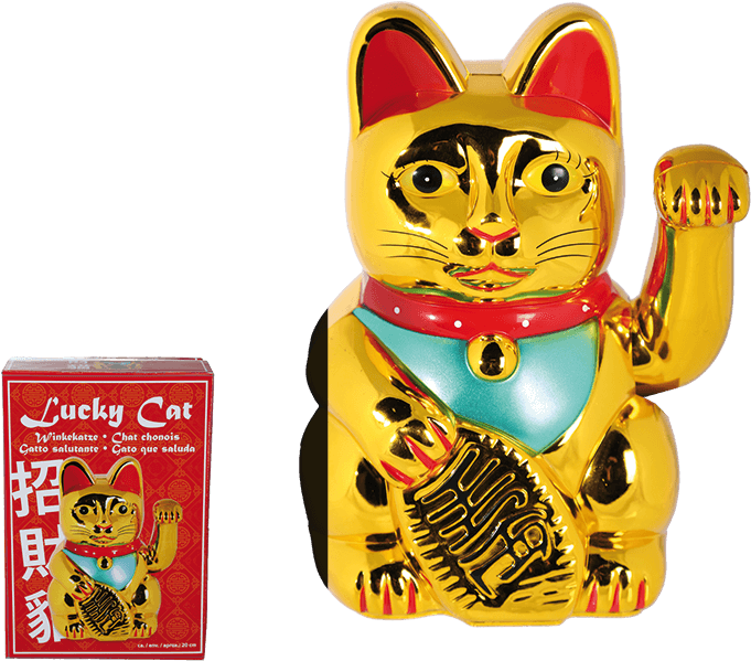 Lucky Waving Cat (945x709), Png Download