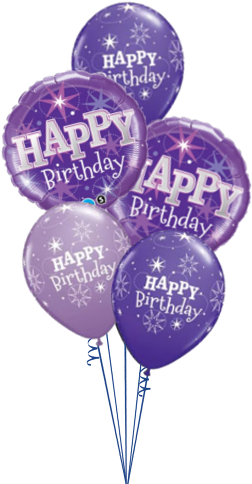 Purple Sparkle - Birthday Purple Sparkle Foil Balloon (350x494), Png Download