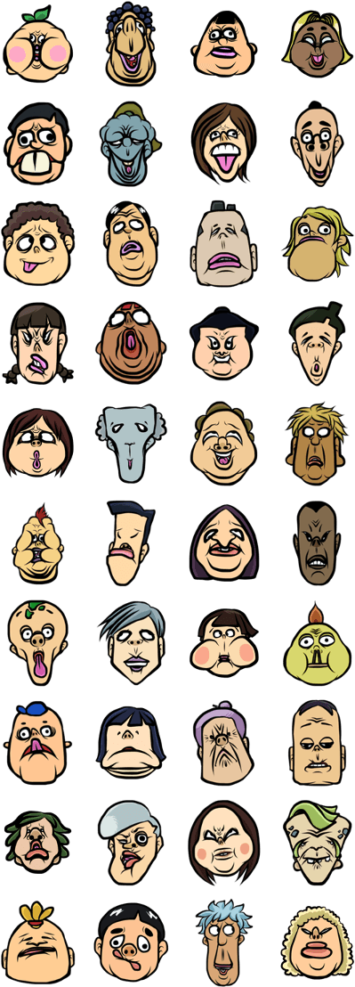 Weird Face Sticker - Weird Line Stickers (420x1121), Png Download