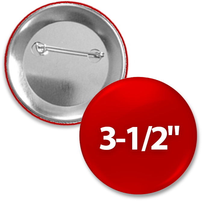 Custom Round 3-1/2 Inch Button With Pin Back - Pin-back Button (720x720), Png Download