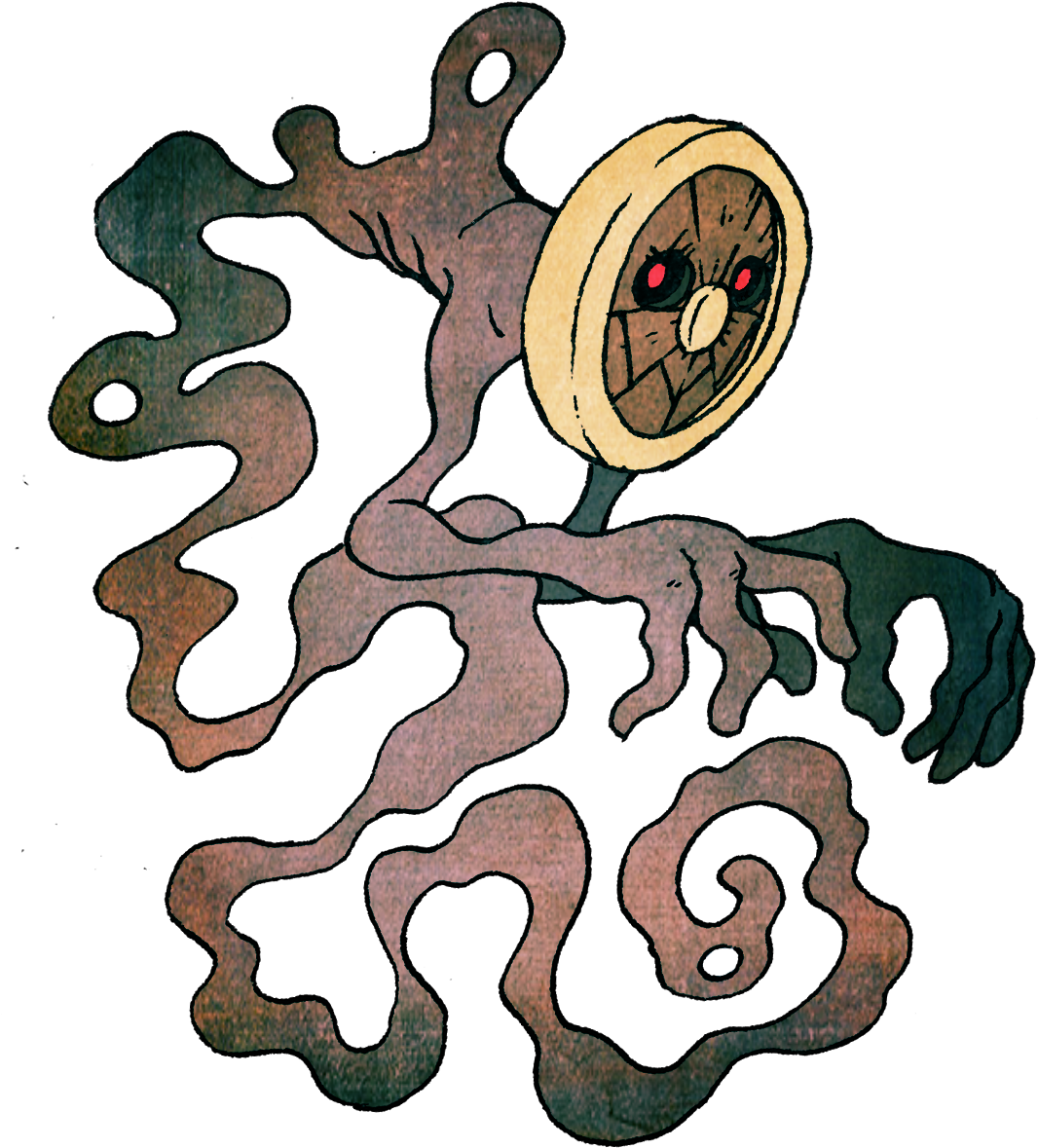Lidface A Weird Ghost With A Face Made Of Wood And - I Go Bump (1085x1215), Png Download