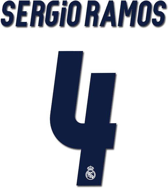 Реал Мадрид Оригинальный Шрифт Домашний, Заготовка - 4 Sergio Ramos (700x800), Png Download