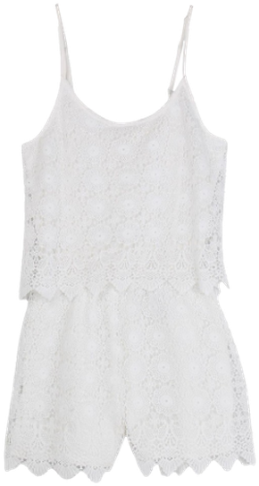 Enterizo Blanco Encaje - Active Tank (450x594), Png Download