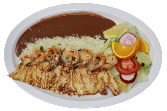 Pechuga De Pollo Y Camarones Al Mojo De Ajo - Caridean Shrimp (550x650), Png Download