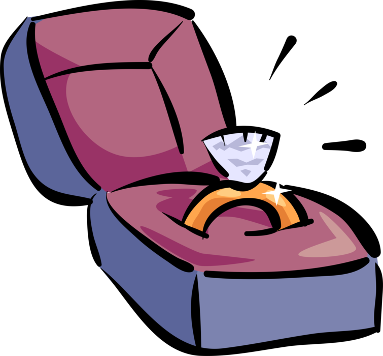 Vector Illustration Of Diamond Wedding Engagement Ring - Engagement Ring (755x700), Png Download