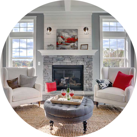 Hearth Room Design By Landmark Homes Of Pennsylvania - House (450x450), Png Download