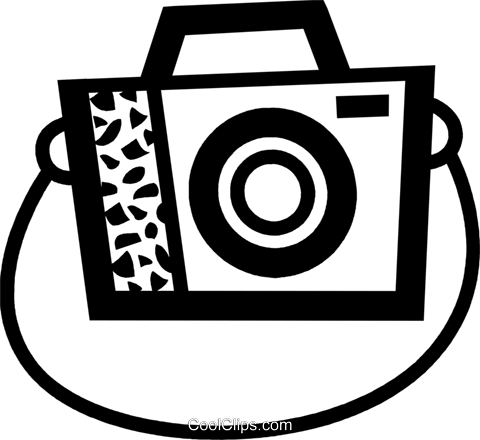 Camera With Strap Royalty Free Vector Clip Art Illustration - Camera Strap Clip Art (480x440), Png Download