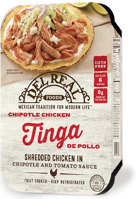 Tinga De Pollo - Del Real Shredded Chicken - 16 Oz Tray (461x673), Png Download