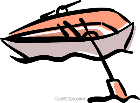 Rowboat Royalty Free Vector Clip Art Illustration - Barca A Remi Png (480x356), Png Download
