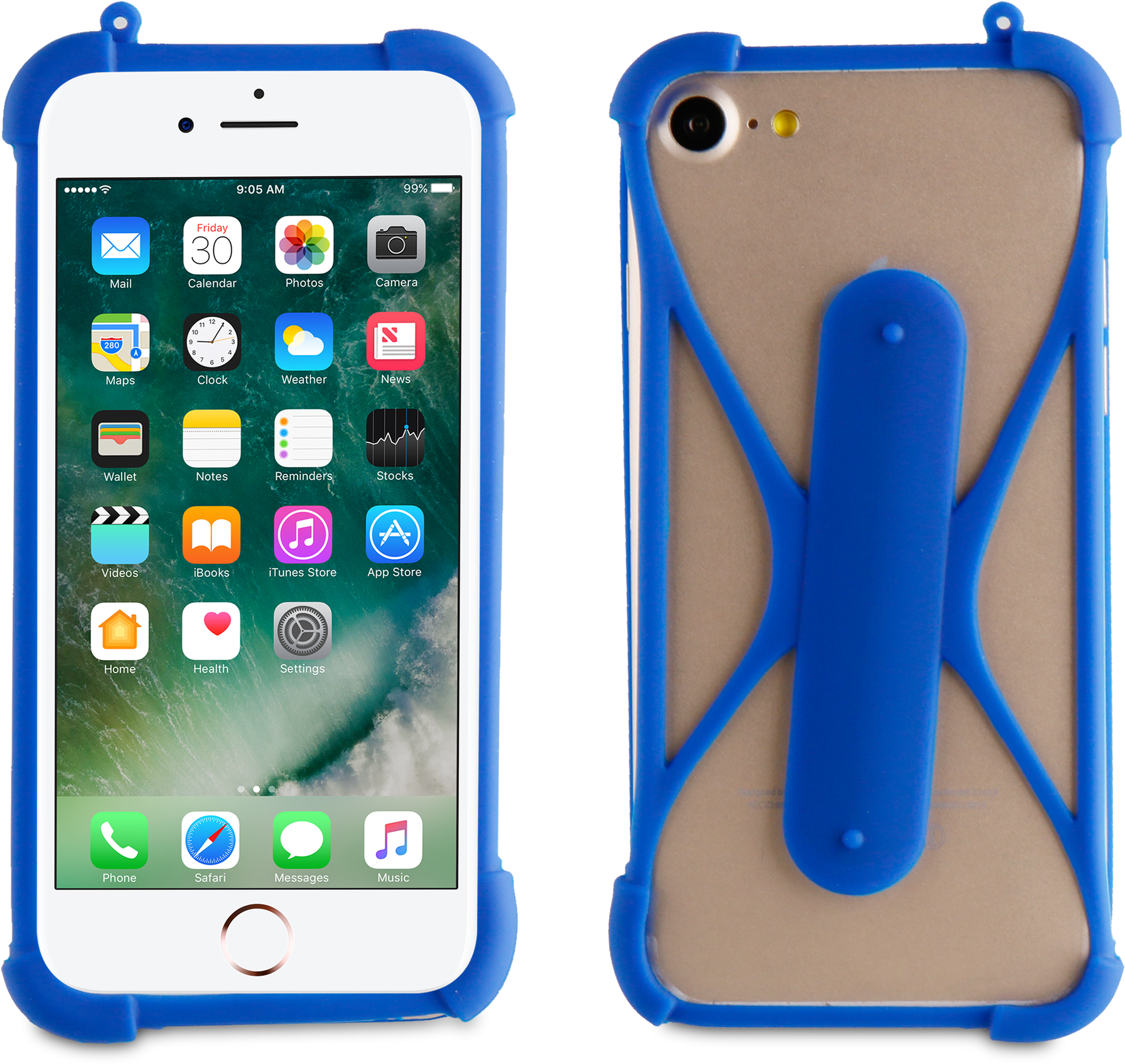 Muvit Blue Silicone Universal Case With Neck Strap - Otterbox Achiever Iphone 7 Plus (3000x3000), Png Download