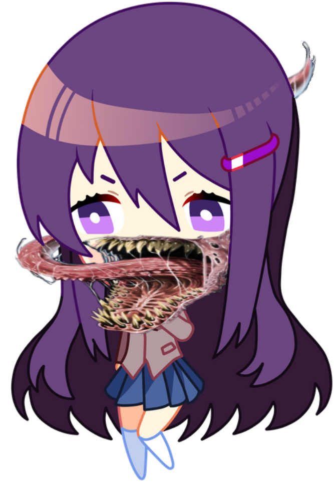 Funangry Chibi, But She's Also Venom - Doki Doki Chibi Yuri (1080x1080), Png Download